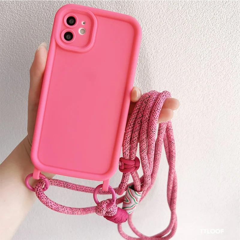 Husă de telefon cu șnur reglabil pentru colier crossbody pentru iPhone 15 16 14 13 11 12 Pro Max MiNi XR X XS 7 8 plus SE 2020, husă moale
