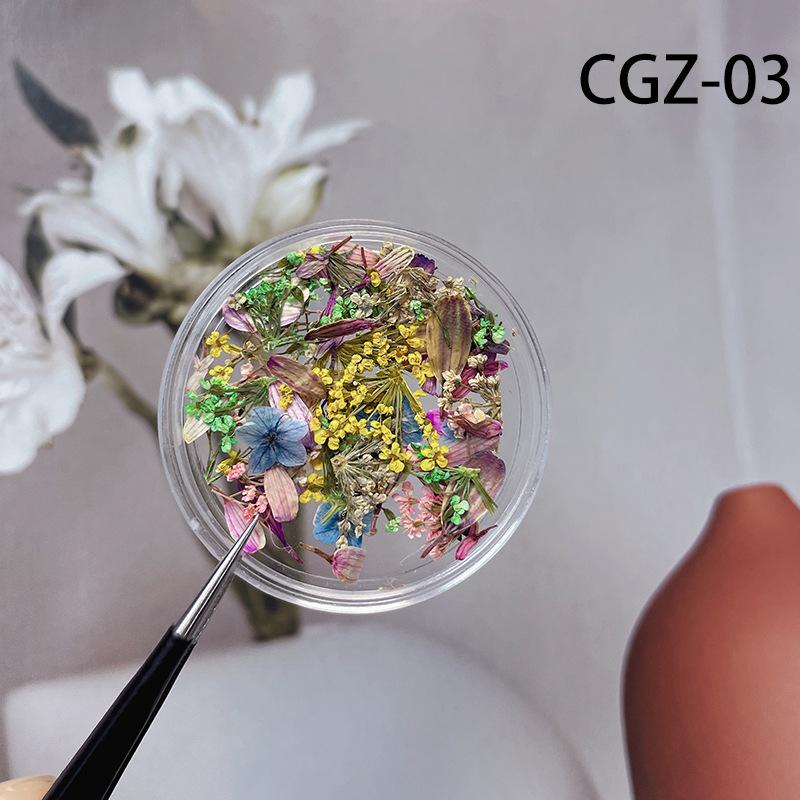 Nail art dried flower nail jewelry flower floral DIY mixed material diy nail art decor