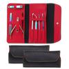 8/4Pcs Nail Art Portable Tool Set Stainless Steel Push Dead Skin Scissors Leather Bag Nail Beauty Supplies