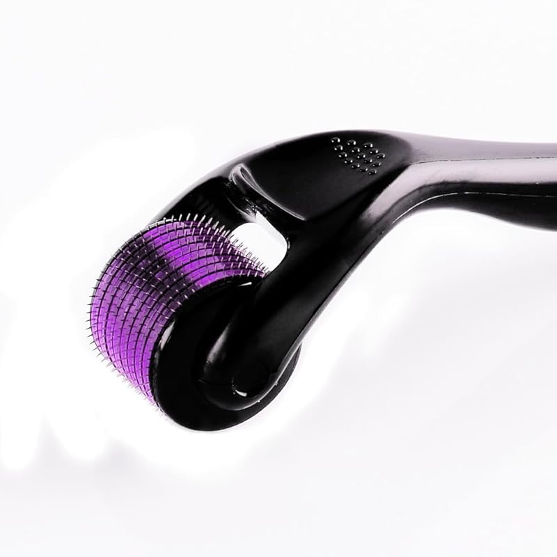 Derma Roller for Hair Face Beard Microneedle Kit 0.25mm Microneedle Roller for Beauty Black Purple