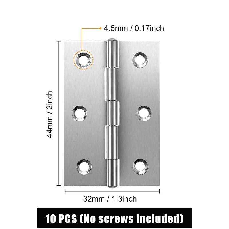 

10 шт. Петли дверные из нержавеющей стали, петли плоские для дверей шкафов, окон, деревянных ящиков, мебельная фурнитура для дома