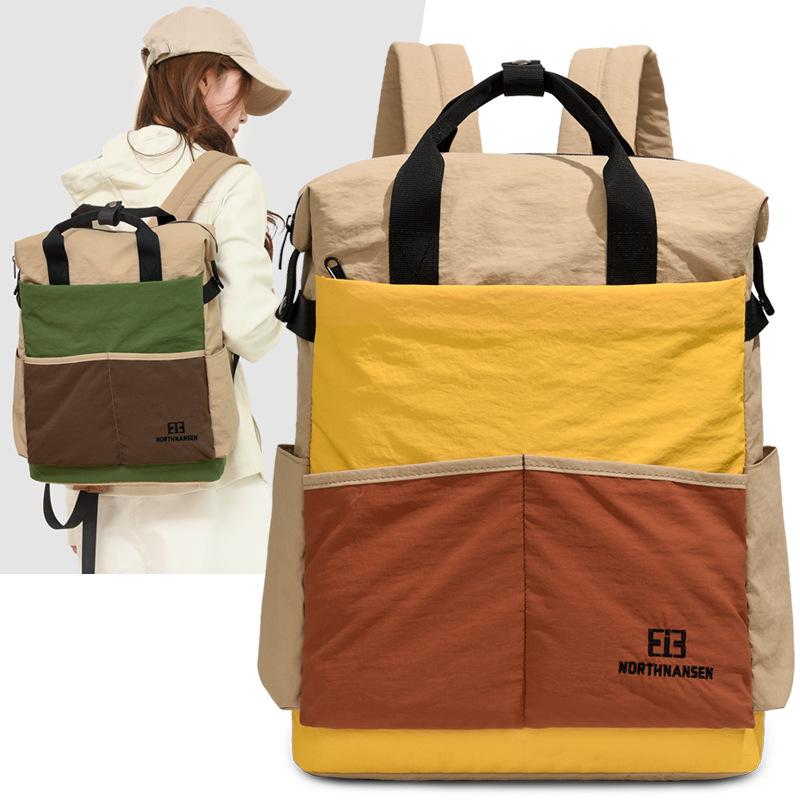 Schoolbag niche ins wind backpack color matching trendy brand computer bag large capacity leisure commuter backpack lightweight schoolbag women