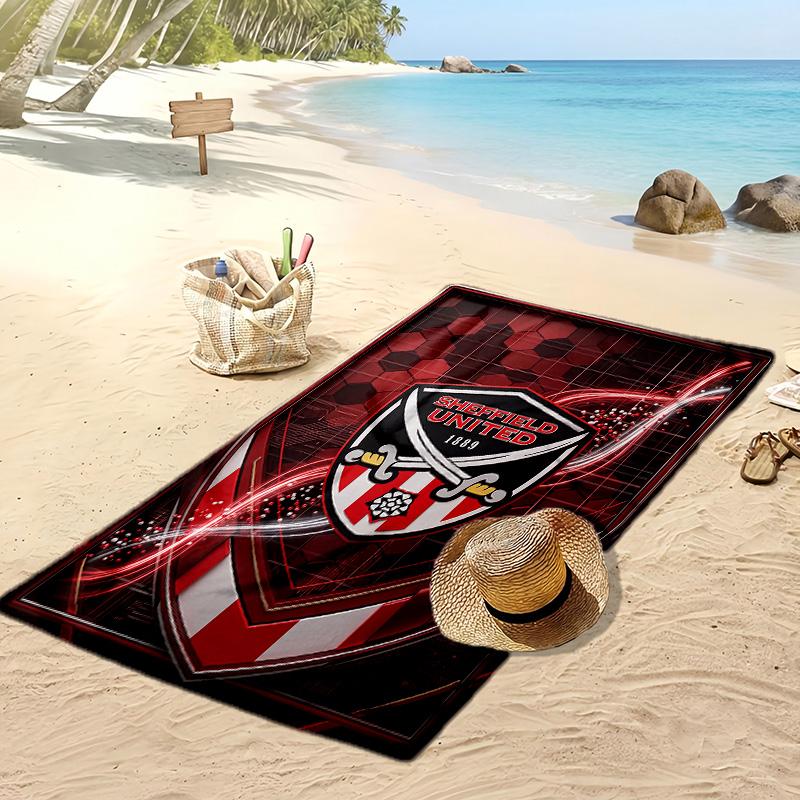 Asciugamano da Spiaggia con Stampa Calcio Sheffield United, Asciugamano Grande Morbido Asciugatura Rapida per Spiaggia Campeggio Nuoto