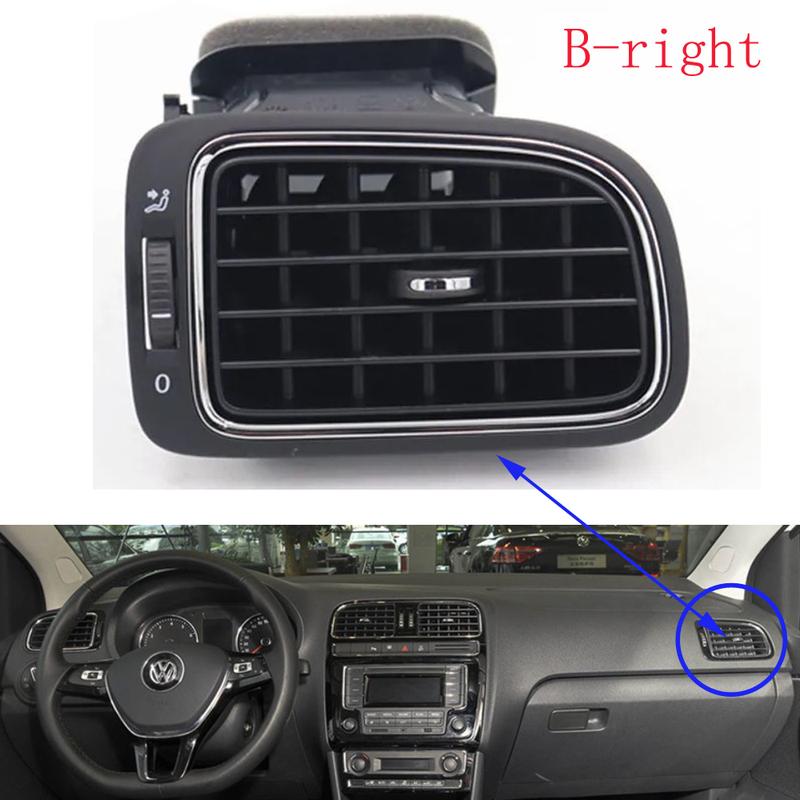 HUIYAN Matte Black Left Right Central Dashboard A/C Air Outlet Vent For VW Polo 2014 2015 2016 6RD 819 704 6RD 819 703