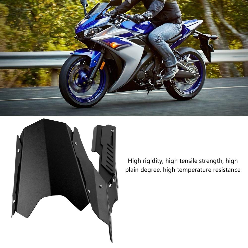 Rear Mudguard Chain Cover Kit Qiilu CNC Motorcycle Rear Fender Mudguard Chain Guard Cover Kit for YZF R3 R25 - & 13-17 (Black)