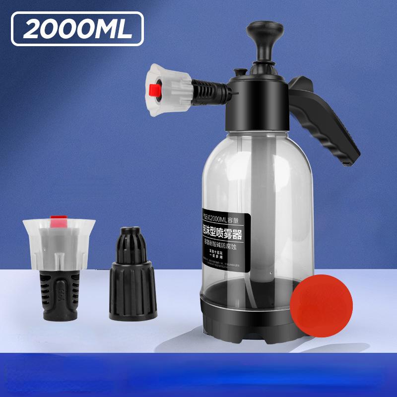 2L Hand Pump Foam Sprayer with 2 Types Hand-held Foam Watering Can Air Pressure Sprayer Plastic Spray Bottle Car Cleaning Tools