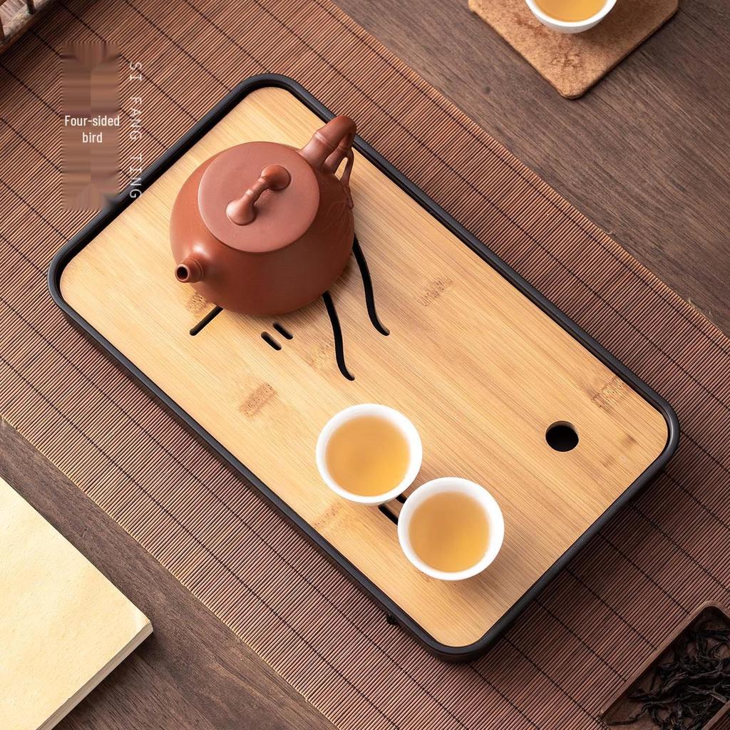 2026 Bamboo Tea Tray: Light Luxury, Small Draining Table with Water Storage and Dry Brew Design