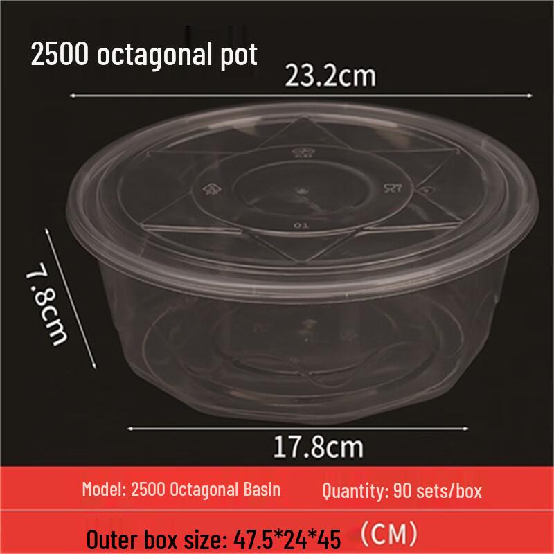 Large Round Clear Disposable Food Containers with Flat Lids