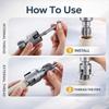 Upgrade Carbon Steel 4 in 1 Water Pipe Wrench Threader,Dual-Function Internal & External Pipe Threader,for 1/2", 3/4", 1" Sizes PVC Pipes Suit