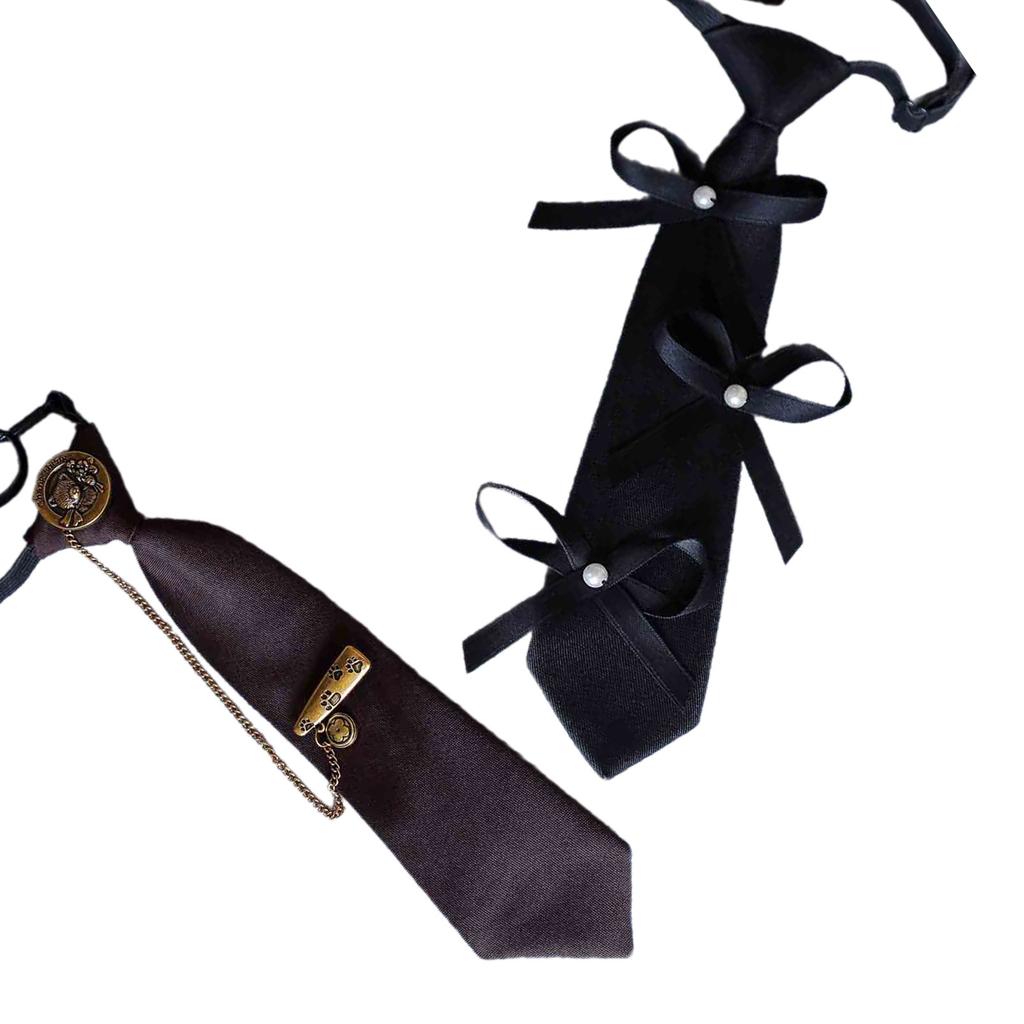 Stylish School Girl Necktie Kids Chain Pre-tied Tie Uniform Accessories Fashionable Girls' Necktie Preepy Look