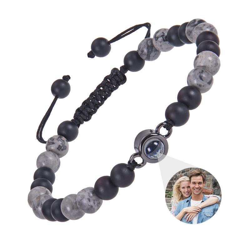 

Браслет з проекцією фото з натурального каменю Браслети Персоналізований браслет з проекцією фото Пам ять для пари Подарунок Template C&Stainless Steel