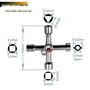 Multi-size Cross Electrical Cabinet Triangle Key Wrench for Elevator, Water Meter, Square and Round Holes
