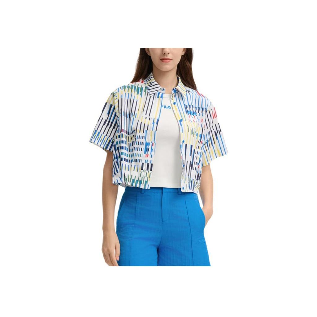 New FILA X PENGPIDUZHONGXIN SS24 Shirt Women's All Over Print F11W438408F-ZA