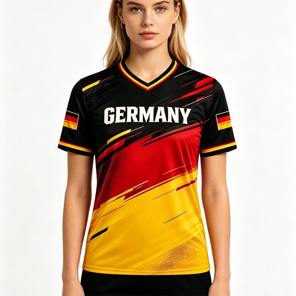 2026 Germany Soccer Cheerleaders Uniform Jersey Personalized Football Jersey for Men Women Youth Short Sleeve Breathable T-Shirt