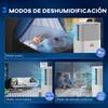 Dehumidifier 10L/day Silent with 3 Modes LED Display 24H Timer Child Lock and Continuous Drainage White