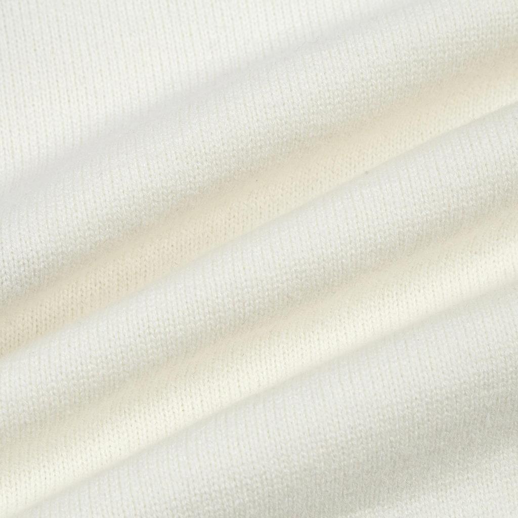 Maglione Unisex a Maglia Color Crema con Ricamo a Cuore d'Oro & A Girocollo Pullover Casual