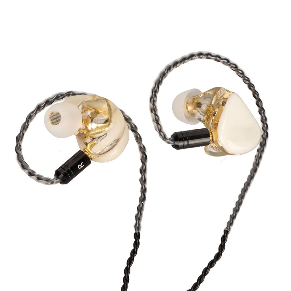 Resin Monitor Earphones Pure Copper Unit Wired Headphone with Connection Cable for Drummer Musician
