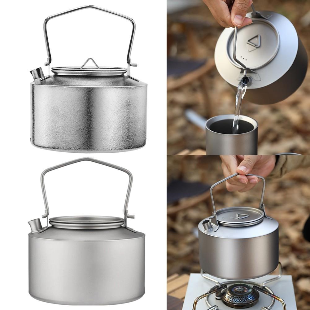 Compact Storage Camping Teapot Ti Kettle Efficient Fuel Use