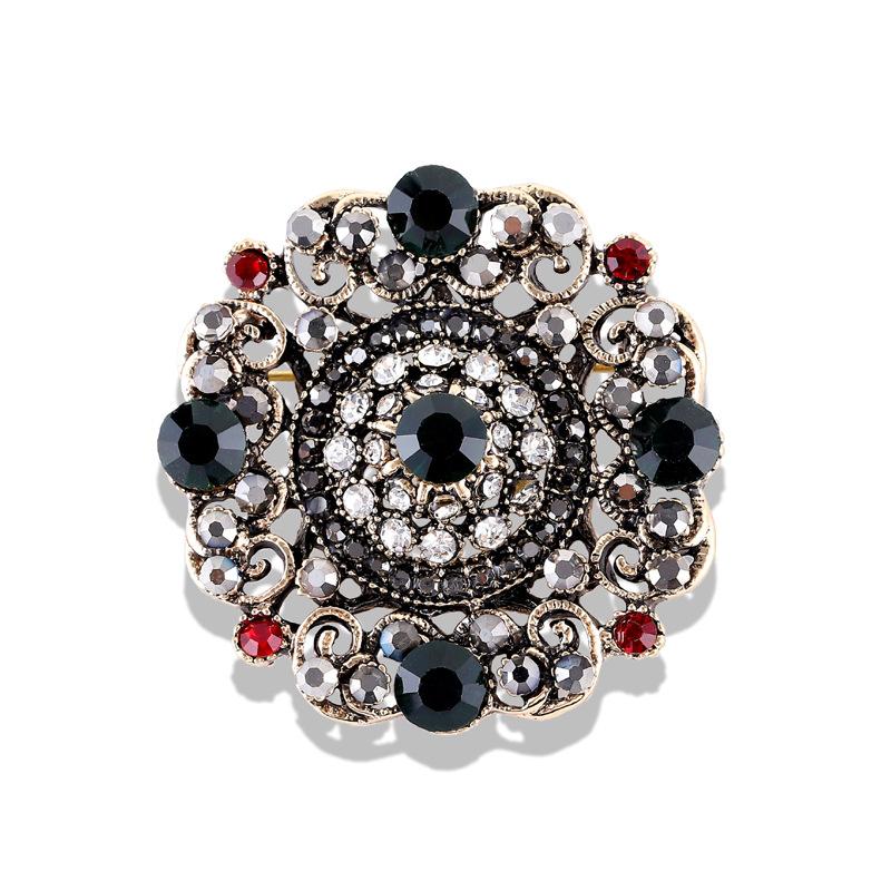 Baroque Style Vintage Women Men Crystal Brooch Retro Badges Lapel Pin Party Corsage Jewelry Accessories