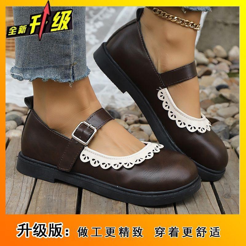 French Round Head Student with Skirt Japanese Single Shoes 2025 Spring and Summer New Retro Mary Jane Small Leather Shoes Women