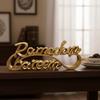 Durable Resin Ramadan Letter Ornaments Gold Simple Eid Mubarak Decor Decorative Ramadan Table Ornament Islamic Festival