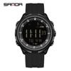 SANDA 9065 Fashion Men's Electronic Watch Simple Night Light Calendar Alarm Clock Waterproof and Shockproof Men's Digital Watch