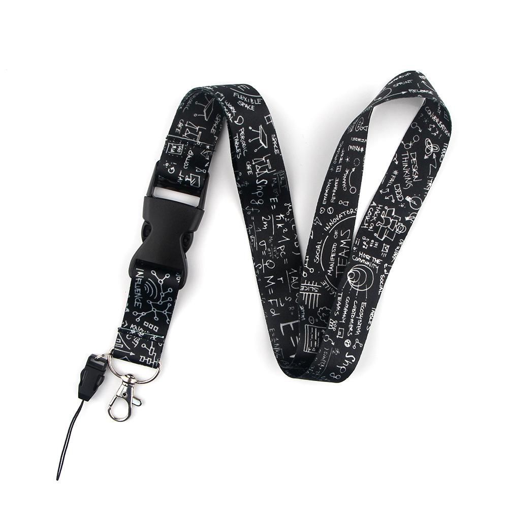 Equation Pattern Camera Mobile Name Tag Holder Lanyard Strap ID Badge Holder Hanging Strap