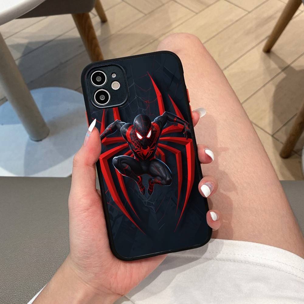 

Anime S-Spiderman Phone Case For IPhone 14 11 12 13 Mini Pro Max 8 7 Plus X XR XS MAX Translucent Matte Cover iphone 13