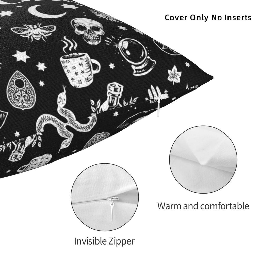 Witch Brujas Wicca Square Pillowcase Polyester Linen Velvet Pattern Zip Decor Throw Pillow Case Home Cushion Cover
