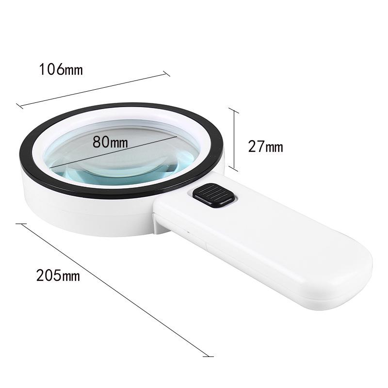 Handheld 30x High-Definition LED Magnifier for Repair and Reading