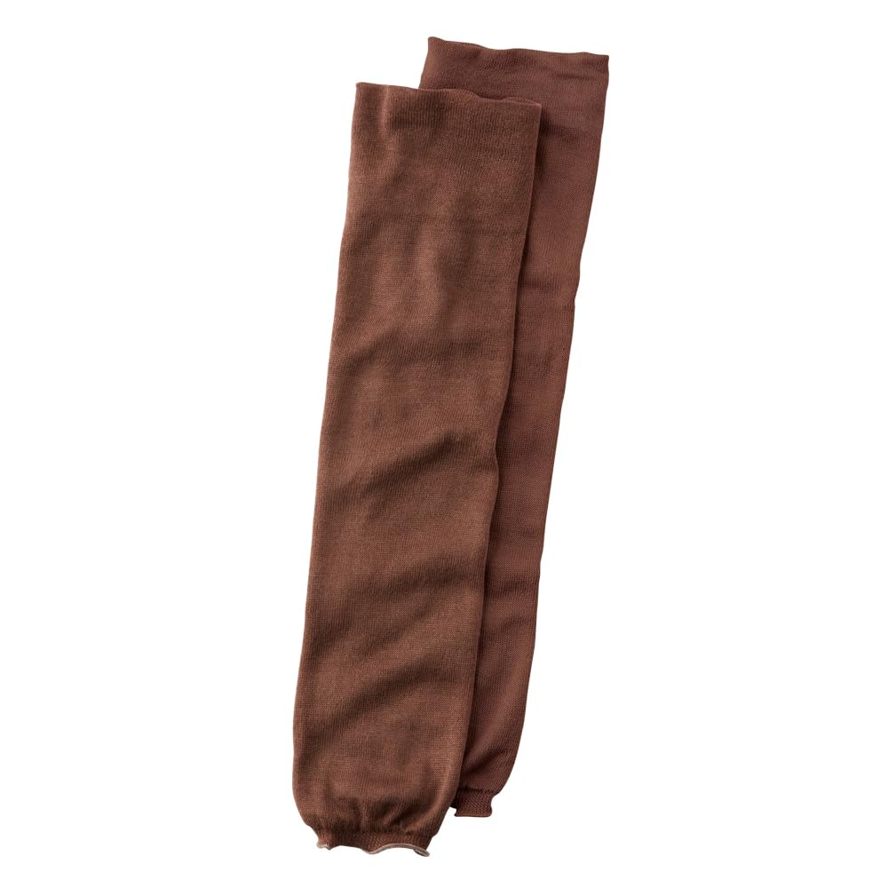 Gunze SABRINA Leg Warmers Warmth for Cold Weather Silk Brown (Gentle Protection) Double-knit Inner, Wool-blend Outer, SQU895, Women's,