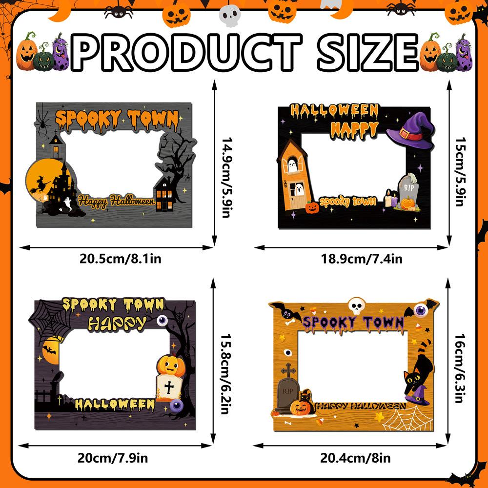 CT488-492 Halloween Magnetic Picture Frame - Holiday Photo Display Decor with PVC Fridge Magnet for Spooky Party Celebration