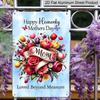 2D Flat, 1pc Memorial Floral Metal Wall Art Sign "Happy Heavenly Mothers Day" - 8*12 Inch Aluminium Rustic Home Decor, Sympathy Wall Art, Loving