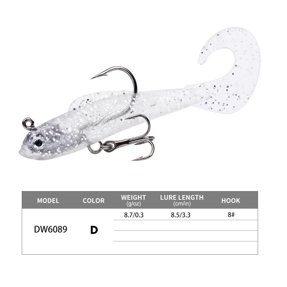 Curly Tail Soft Bait Lure 8.5cm 8.7g Bionic Fish Cockroach Bass Killer