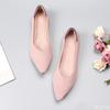 Fashion Breathable women's spring flat shoes pointed elastic knit daily casual  comfortable single shoes soft soled knit boat shoes