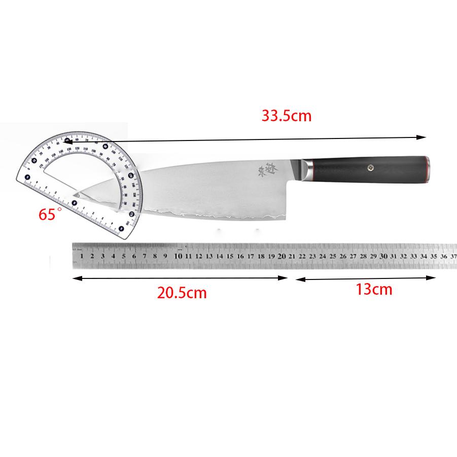 8 Inch Chef Knife With Wood Cover 3-Layers Clad Steel AUS10 Blade Sharp Cleaver Meat Sushi Slicing Vegetables Kitchen Knives