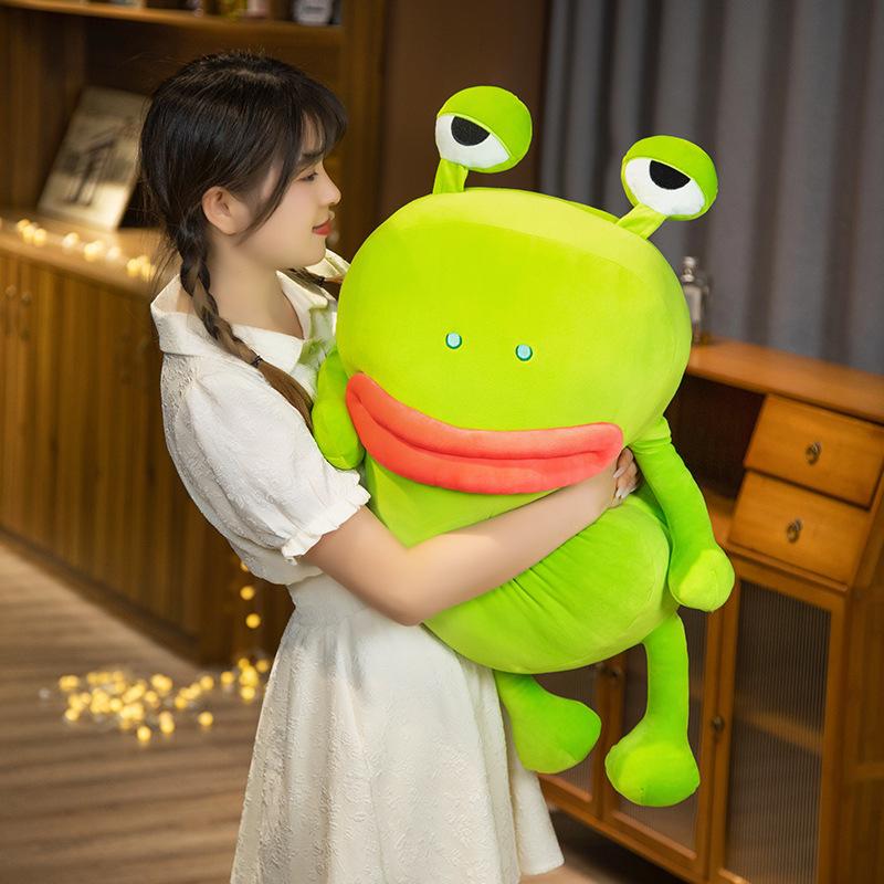 Cartoon Big-eyed Frog Pillow Plush Toy Doll Girl Sofa Pillow Cushion Holiday Gift Rag Doll
