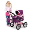 Poussette landau pour poupée - trendy - 68 cm - réglable - prune - pour poupées jusqu'à 46 cm