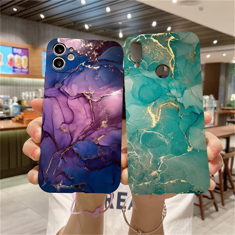 Watercolor Marble Pattern Case For Samsung Galaxy A51 A21 A21S A31 A41 A11 A01 4G A71 5G Ink Soft Silicone Back Cover Phone Case