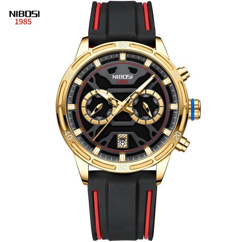 Fashion New 2537 Fashion Business Men'S Watch, Butterfly Double Snap Buckle Steel Belt Waterproof Luminous Quartz Watch