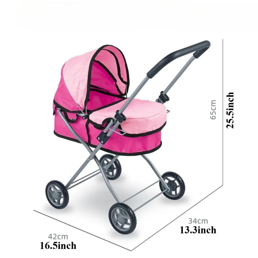 Doll Stroller for Kids Foldable Baby Toy Doll Stroller Lightweight Pretend Play Best Christmas Birthday Gift for Girls & Boys