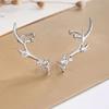 Cao Shi Antler Stud Earrings with Zircon - Fashionable Christmas Jewelry for Women