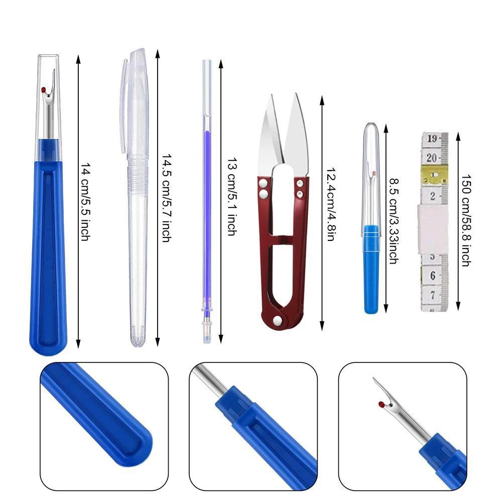 30Pcs Sewing Accessories Kit Quilting Clips Seam Ripper Heat Erasable Fabric Marking Pens DIY Embroidery Tools
