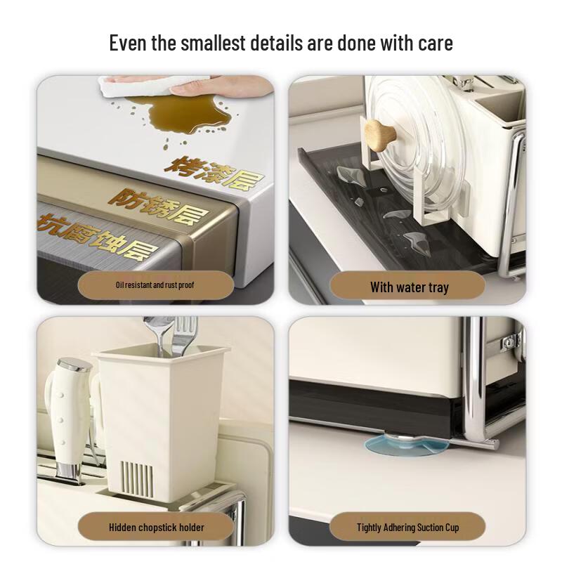 Multifunctional Countertop Cutlery & Cutting Board Rack