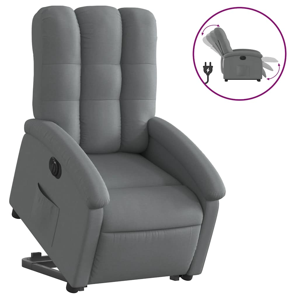 Vidaxl Lift-up Massage Chair, Electric, Reclining, Dark Grey