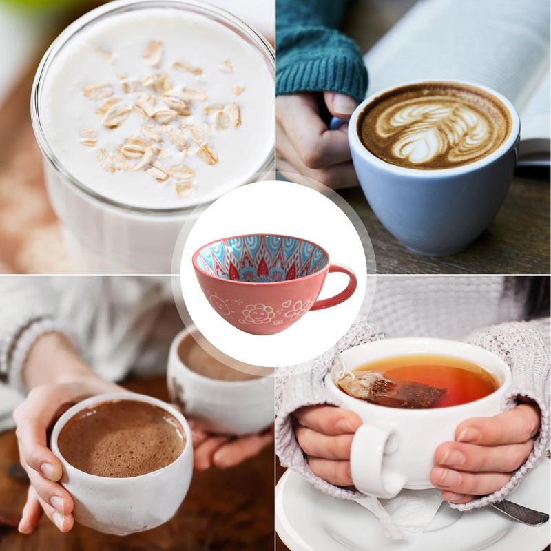 Boho Coffee Mug 17.63 Oz Oversized Soup Mugs Bowl Microwavable Dishwasher Safe Cute Tea Mug Oversized Soup Bowl With Big Handle