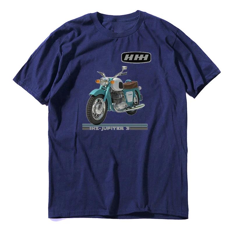 Russian USSR IZH Jupiter 3 Motorcycle New Cotton Short Sleeve O-Neck Casual Mens Streetwear