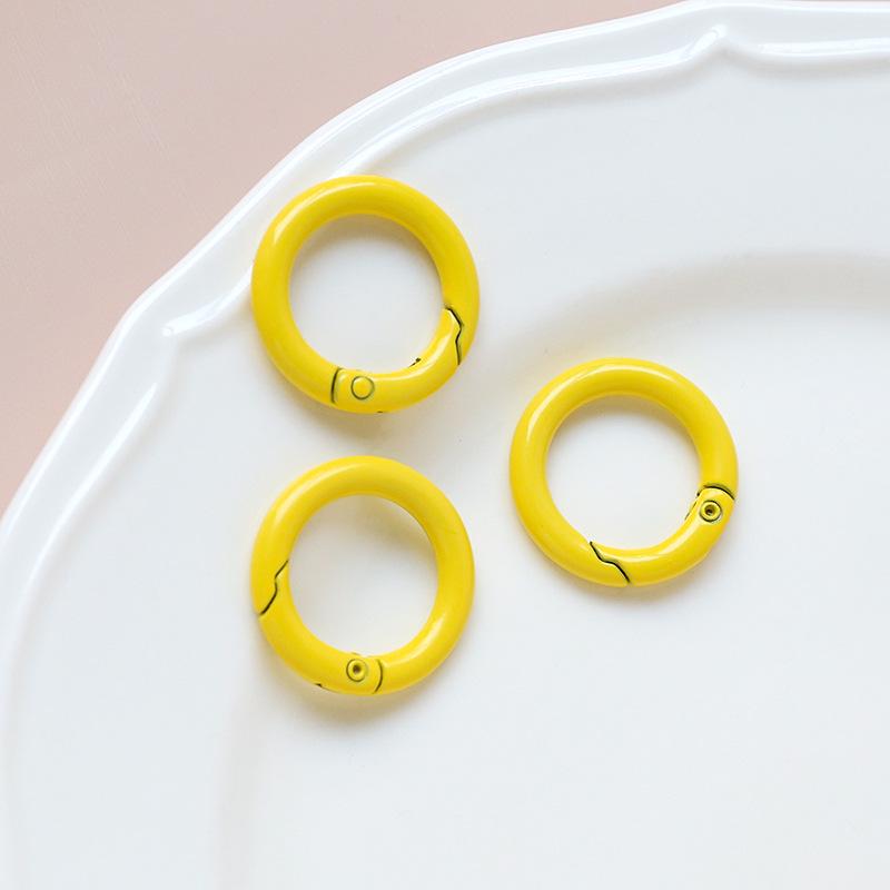 Macaron Color Heart Ring Keychain Clasp for DIY Jewelry, Bracelets, and Phone Chains