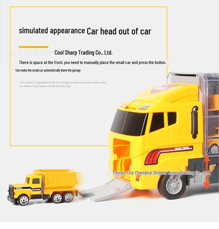 12-Piece Engineering Transport Vehicle Set with Opening Doors and Inertia Action - Children's Toy