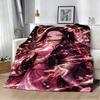 3D Cartoon Demon S-Slayer Anime Nezuko Flannel Blanket Soft Throw Blanket Art For Home Decor Bedroom Bed Sofa Picnic Fans Gifts
